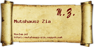 Mutshausz Zia névjegykártya